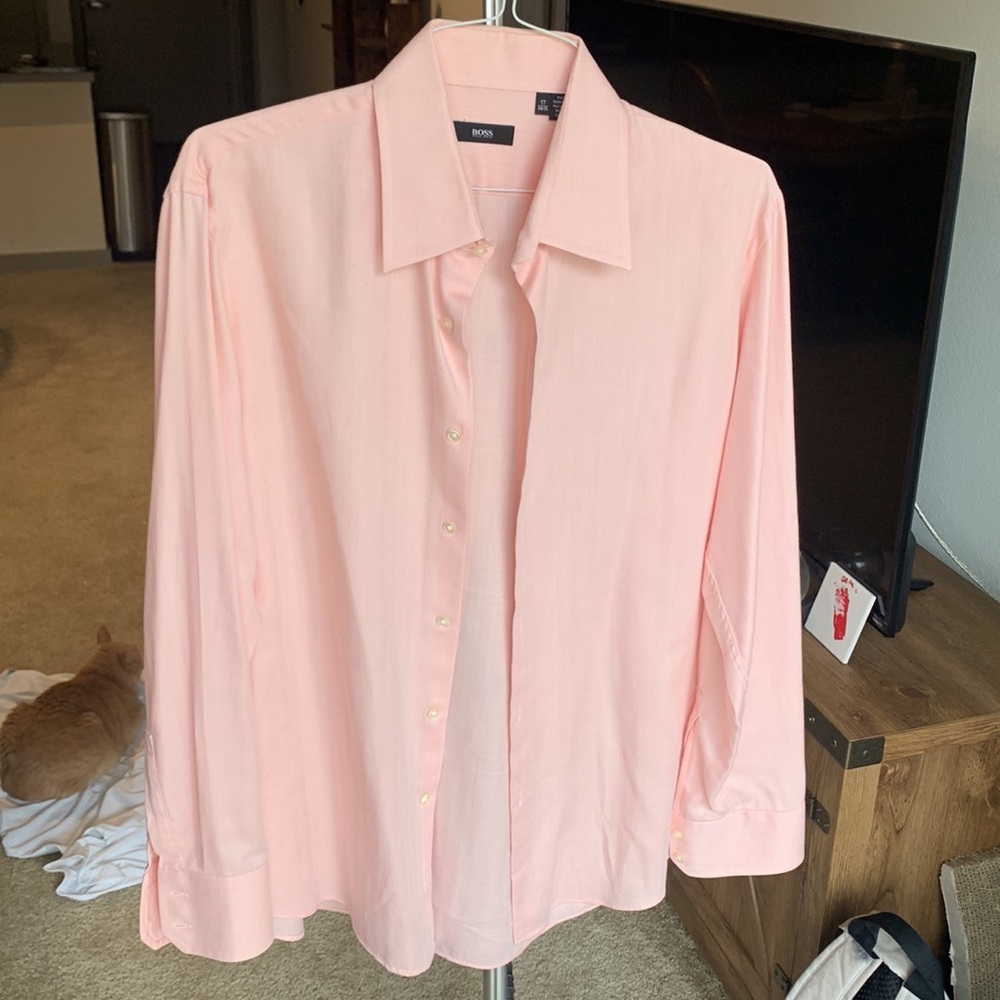 Hugo Boss Light Pink Button Down Dress Shirt: FREE SHIP & willing to negotiate